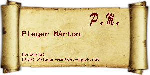 Pleyer Márton névjegykártya