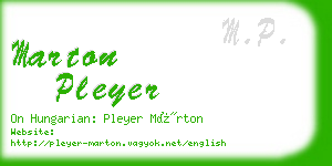 marton pleyer business card